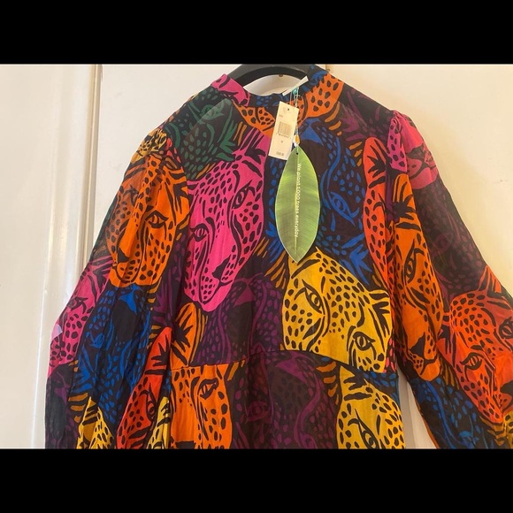 Farm Rio Women's Orange Midnight Leopards Maxi Dress - Picture 10 of 11